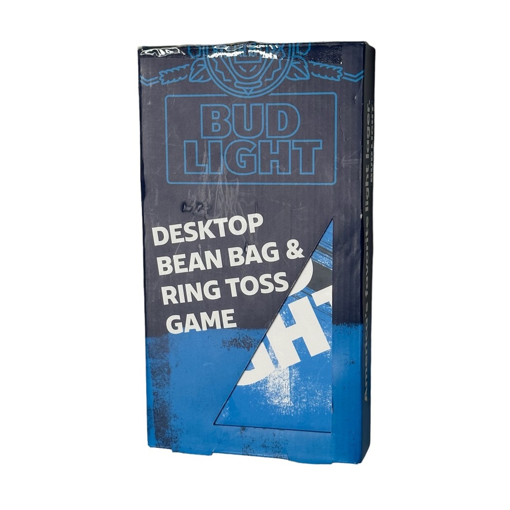 Bud Light Bean Bag And Ring Toss Corn Hole Table Desk Top Game Set
